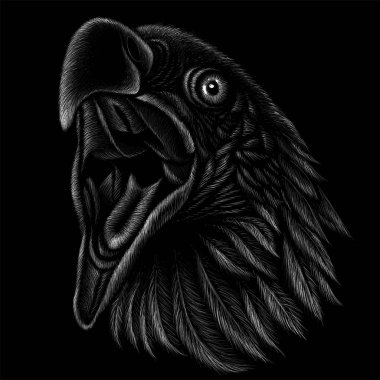 Dövme ya da kumaş tasarımı için kartal logosu, basitçe vektör çizimi  