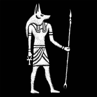 Mısır tanrısı, basitçe vektör illüstrasyonu  