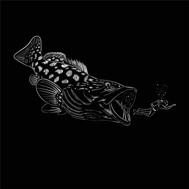 Balık posteri, basitçe vektör çizimi  