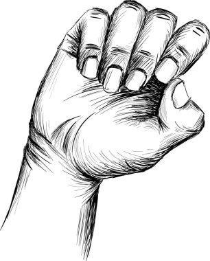 beyaz arkaplanda el, basit vektör illüstrasyonu  