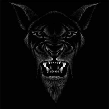 Dövme ya da kumaş tasarımı için aslan logosu, basitçe vektör çizimi  