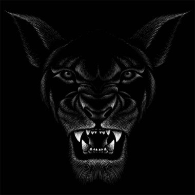 Dövme ya da kumaş tasarımı için aslan logosu, basitçe vektör çizimi  