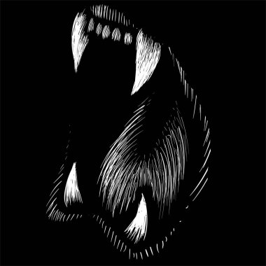 Dövme ya da kumaş tasarımı için aslan logosu, basitçe vektör çizimi  