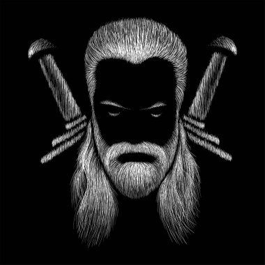 İhtiyar, basit bir vektör çizimi. 