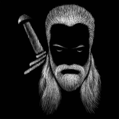 İhtiyar, basit bir vektör çizimi. 