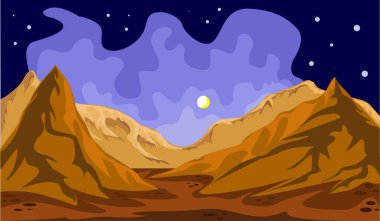 Dağların posteri, basitçe vektör illüstrasyonu 