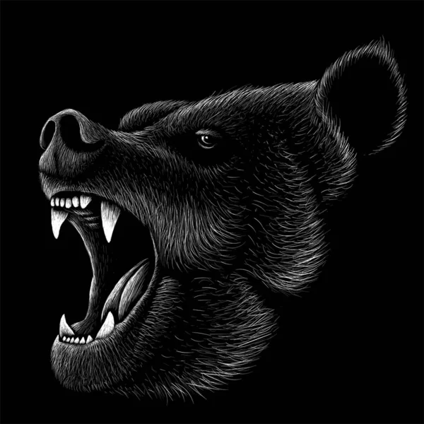 Logo Bear Tattoo Cloth Design Simply Vector Illustration — 스톡 벡터