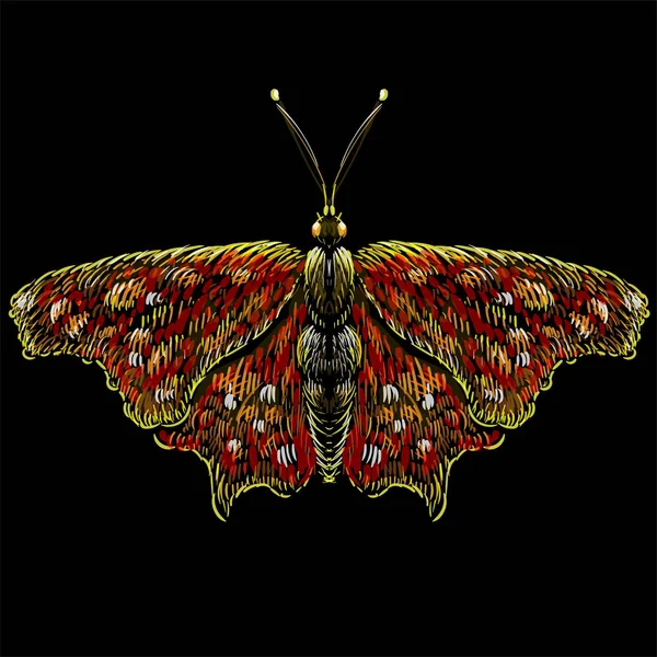 Logo Papillon Pour Tatouage Conception Tissu Illustration Vectorielle Simple — Image vectorielle