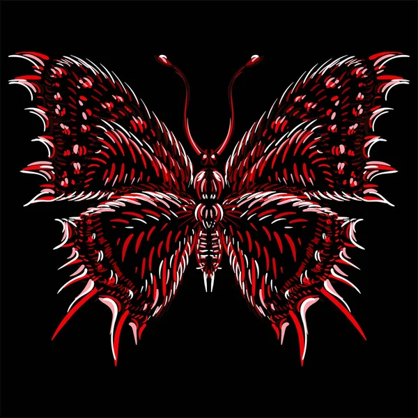 Logo Butterfly Tattoo Cloth Design Simply Vector Illustration — 스톡 벡터