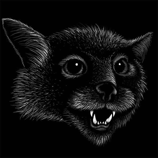 Logo Kočky Pro Potetování Nebo Textilní Design Jednoduše Vektorová Ilustrace — Stockový vektor