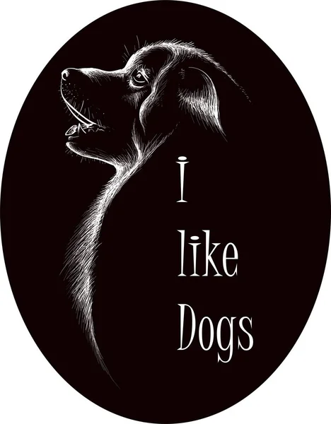 Piacciono Cani Poster Semplicemente Illustrazione Vettoriale — Vettoriale Stock