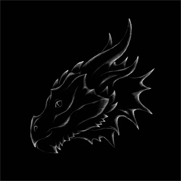 Логотип Дракона Татуювання Або Дизайну Тканини Просто Векторна Ілюстрація — стоковий вектор