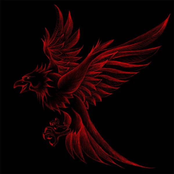 Dövme ya da kumaş tasarımı için kartal logosu, basitçe vektör çizimi  