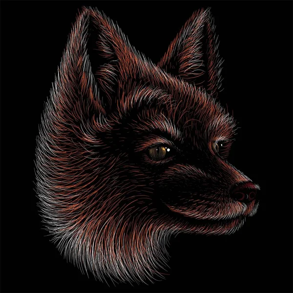 Logo Fox Tattoo Cloth Design Simply Vector Illustration — 스톡 벡터