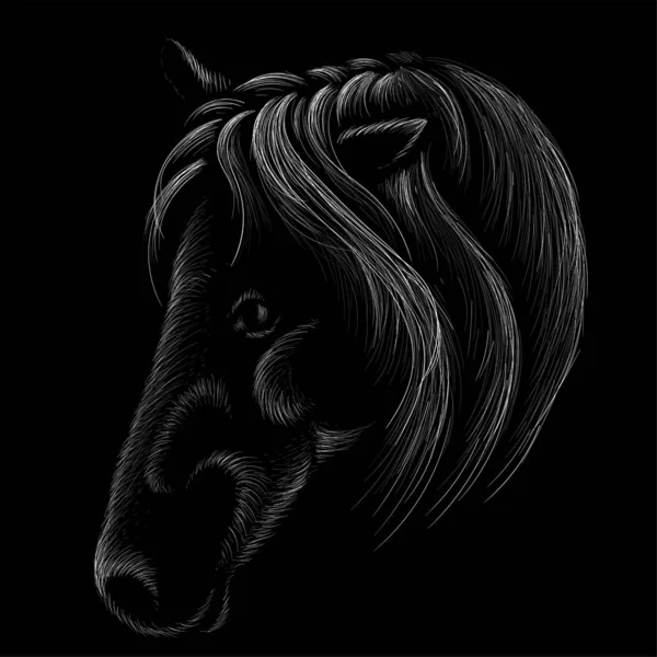 Logo Paard Voor Tatoeage Doek Ontwerp Gewoon Vector Illustratie — Stockvector