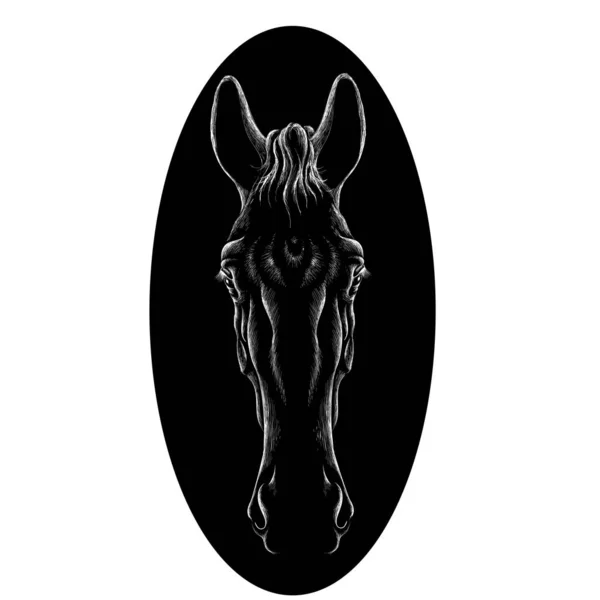 Dövme Kumaş Tasarımı Için Logo Atı Basitçe Vektör Çizimi — Stok Vektör