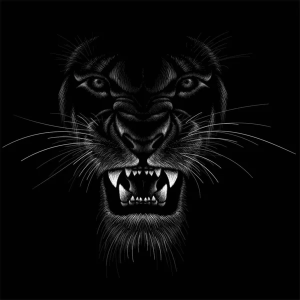 Dövme ya da kumaş tasarımı için aslan logosu, basitçe vektör çizimi  