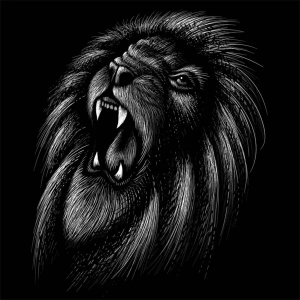 Логотип Льва Татуировки Ткани Просто Векторная Иллюстрация — стоковый вектор
