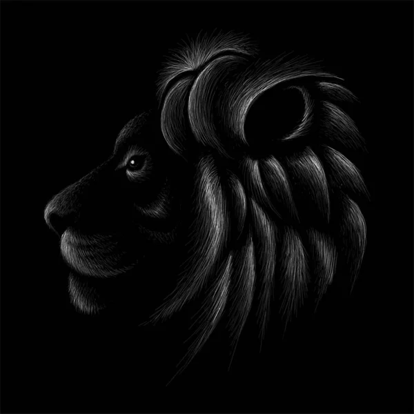 Logo Lion Pour Tatouage Conception Tissu Illustration Simplement Vectorielle — Image vectorielle