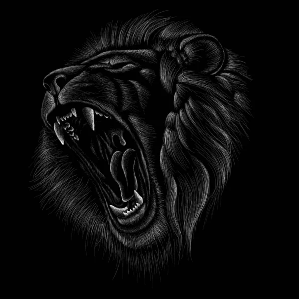 Λογότυπο Του Lionfor Τατουάζ Ύφασμα Σχεδιασμό Απλά Διανυσματική Απεικόνιση — Διανυσματικό Αρχείο