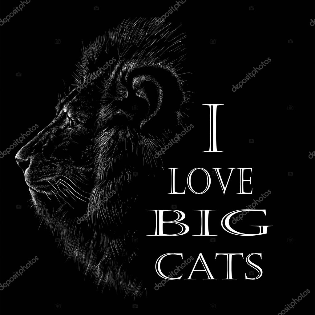 Logo of cat for tattoo or cloth design, simply vector illustration