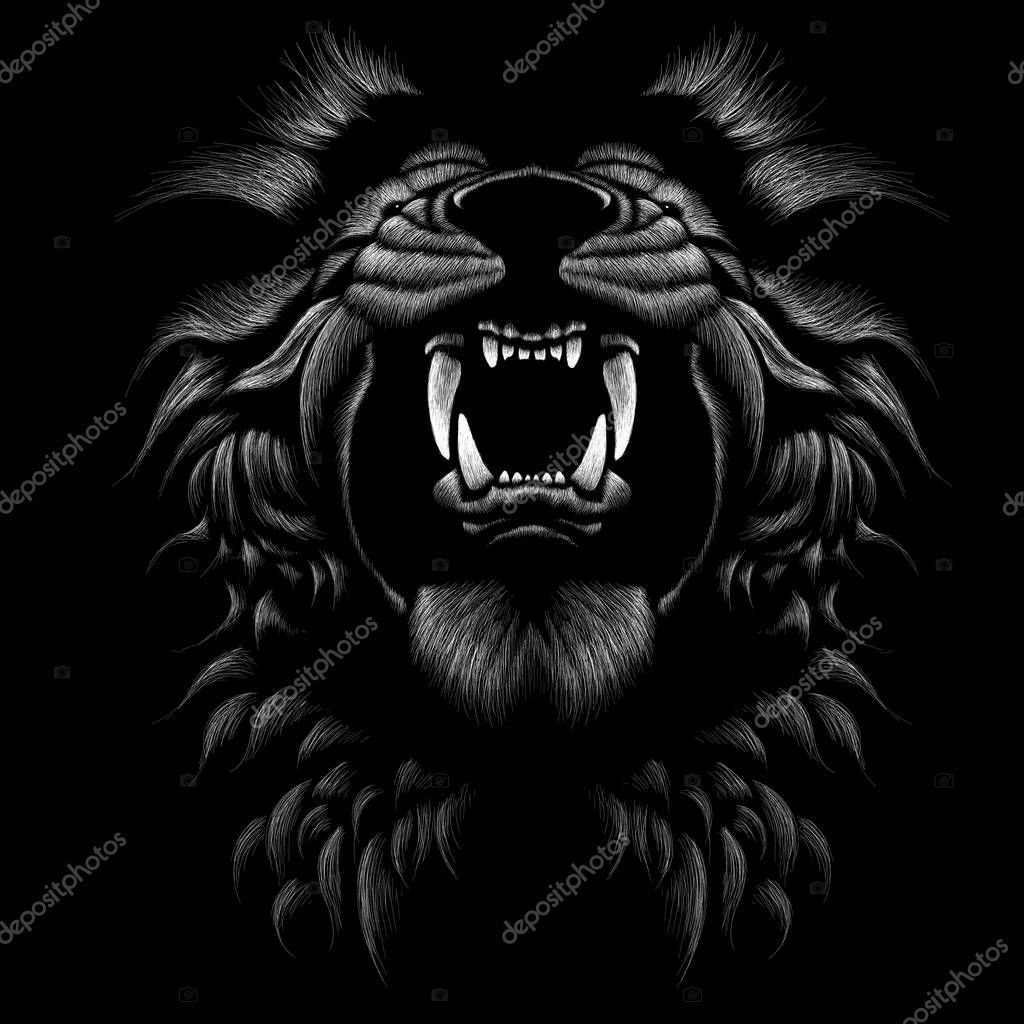 Logo of lionfor tattoo or cloth design, simply vector illustration