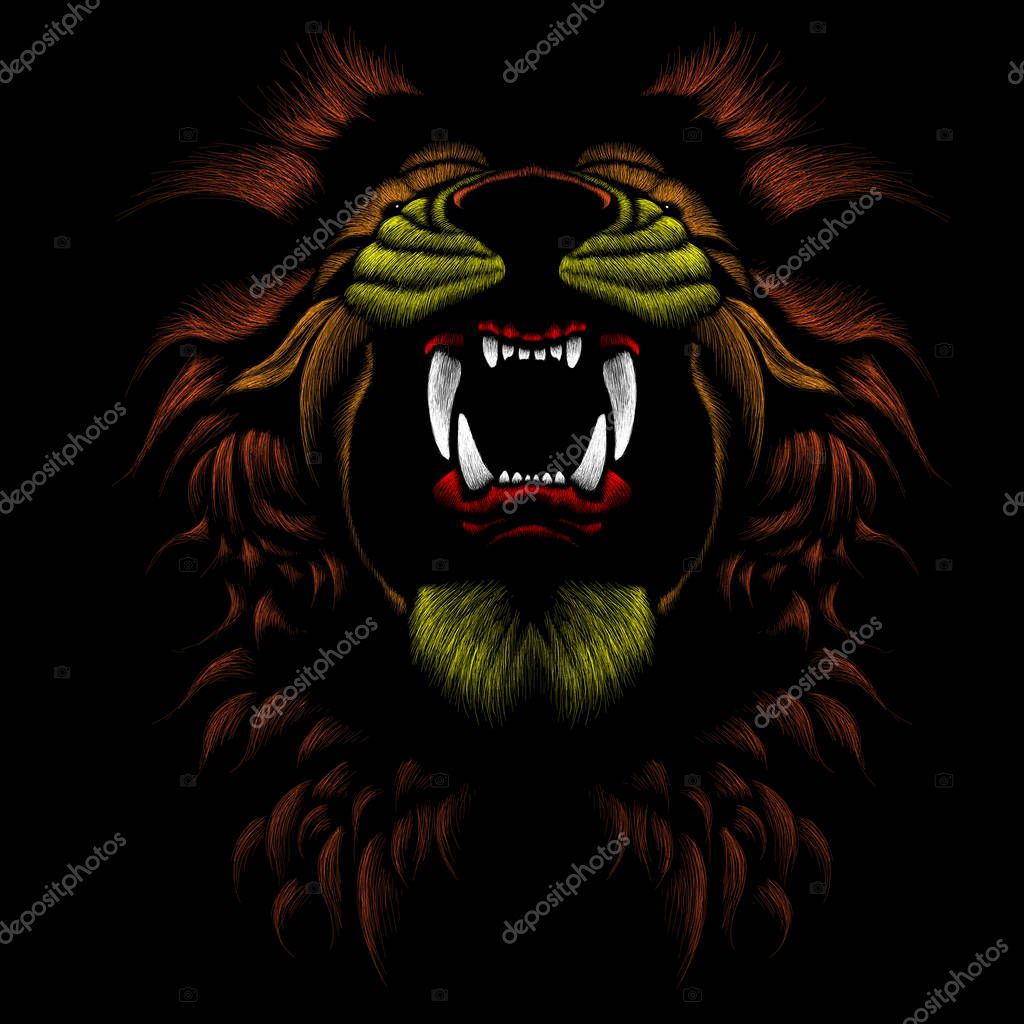 Logo of lionfor tattoo or cloth design, simply vector illustration