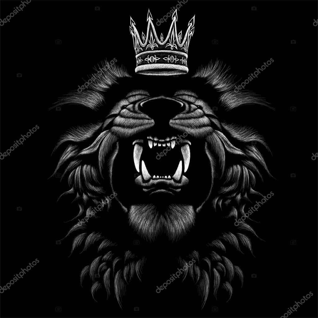 Logo of lionfor tattoo or cloth design, simply vector illustration