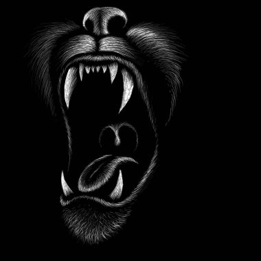 Dövme ya da kumaş tasarımı için kaplan logosu, basitçe vektör çizimi  