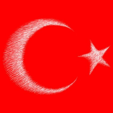 Türkiye bayrağı, basitçe vektör illüstrasyonu  