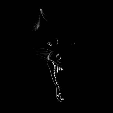 Dövme ya da kumaş tasarımı için köpek ya da kurt logosu, basitçe vektör çizimi  