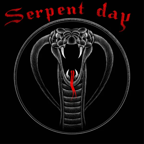 Logotipo Serpiente Para Tatuaje Diseño Tela Ilustración Vectorial Simple — Archivo Imágenes Vectoriales