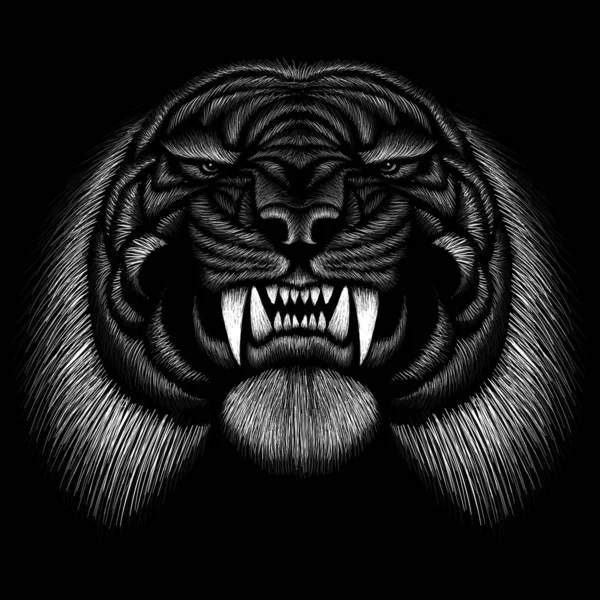 Logotipo Del Tigre Para Tatuaje Diseño Tela Ilustración Vectorial Simple — Archivo Imágenes Vectoriales