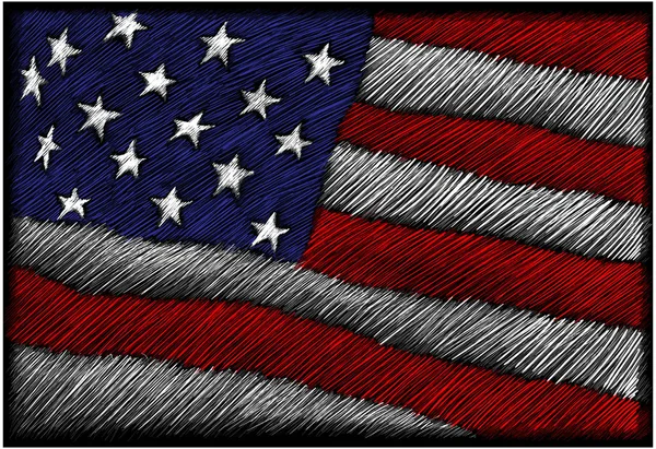 Usa Flagga Helt Enkelt Vektor Illustration — Stock vektor