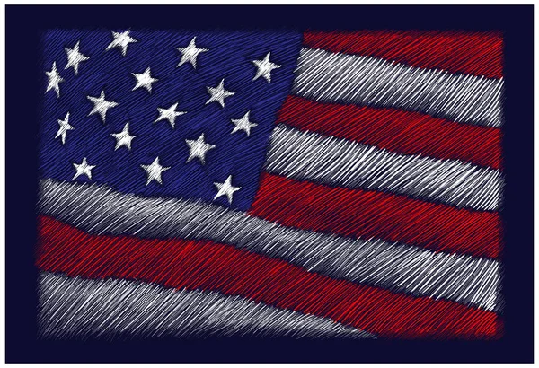 Usa Flagga Helt Enkelt Vektor Illustration — Stock vektor