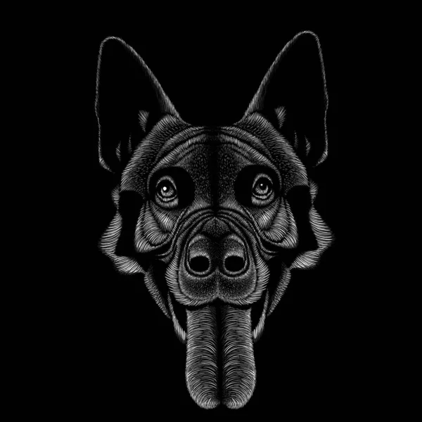 Logo Dog Wolf Tattoo Cloth Design Simply Vector Illustration — Stock Vector