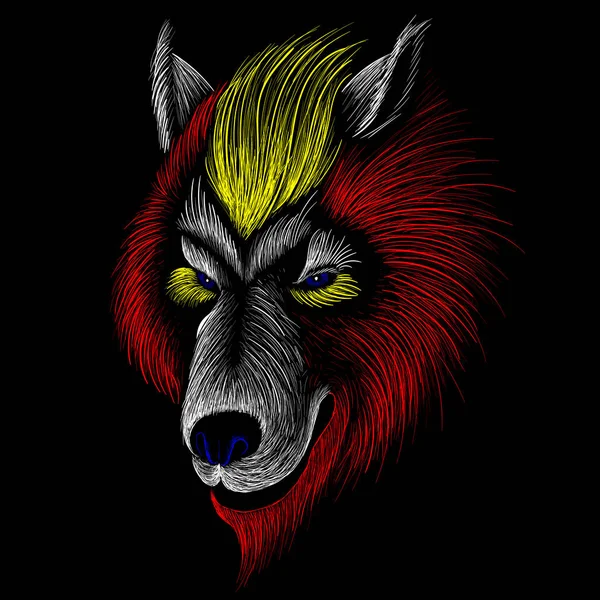 Logotipo Cão Lobo Para Tatuagem Design Pano Simplesmente Ilustração Vetorial — Vetor de Stock