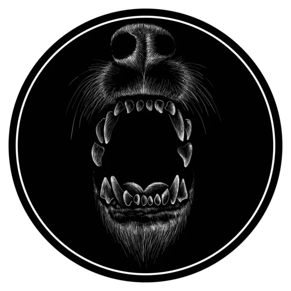 Logotipo Cão Lobo Para Tatuagem Design Pano Simplesmente Ilustração Vetorial — Vetor de Stock