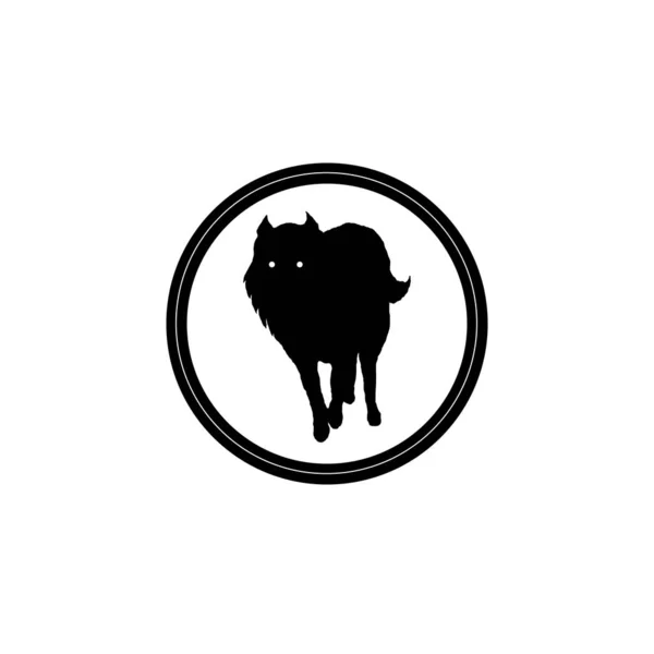 Logotipo Cão Lobo Para Tatuagem Design Pano Simplesmente Ilustração Vetorial —  Vetores de Stock