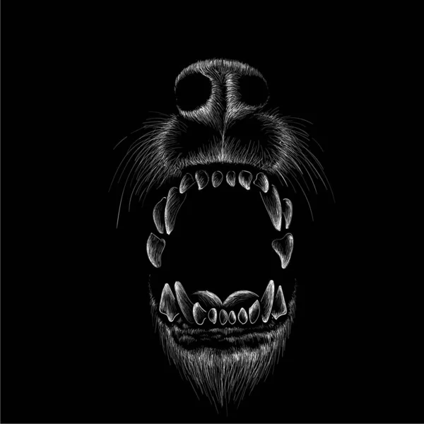 Logo Chien Loup Pour Tatouage Conception Tissu Illustration Simplement Vectorielle — Image vectorielle