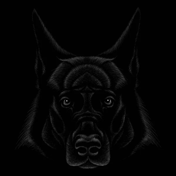 Logotyp För Hund Eller Varg För Tatuering Eller Tyg Design — Stock vektor