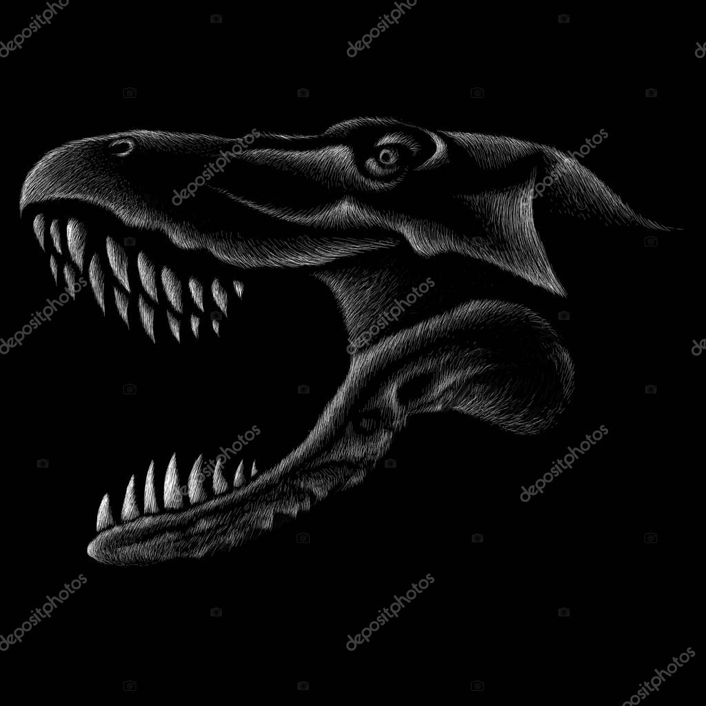 Logo of dragon for tattoo or cloth design, simply vector illustration
