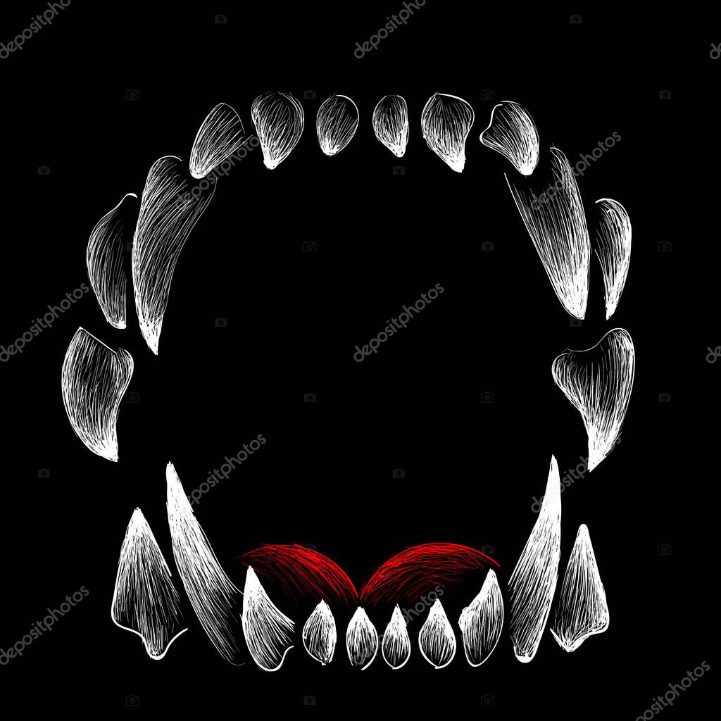 Logo of dog or wolf for tattoo or cloth design, simply vector illustration
