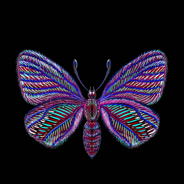Logo Papillon Pour Tatouage Conception Tissu Illustration Vectorielle Simple — Image vectorielle