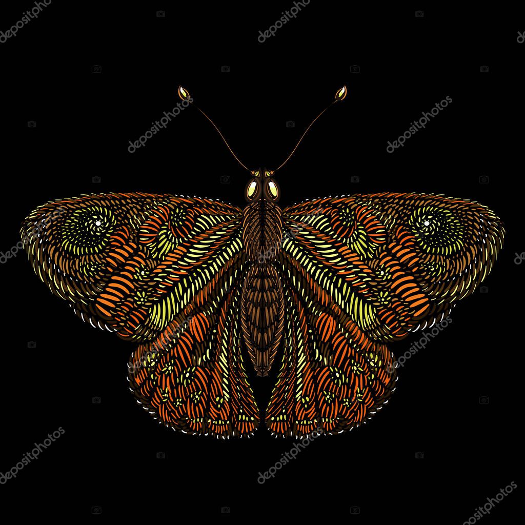Logo of butterfly for tattoo or cloth design, simply vector illustration