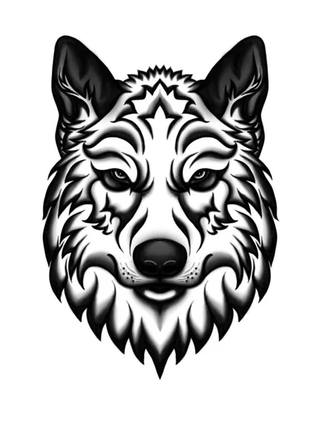 Logo Dog Wolf Tattoo Shirt Design Outwear Cute Print Style — Stock Photo, Image