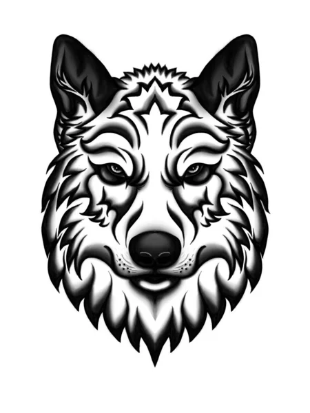 Logo Perro Lobo Para Tatuajes Camisetas Diseño Outwear Lindo Estilo — Foto de Stock