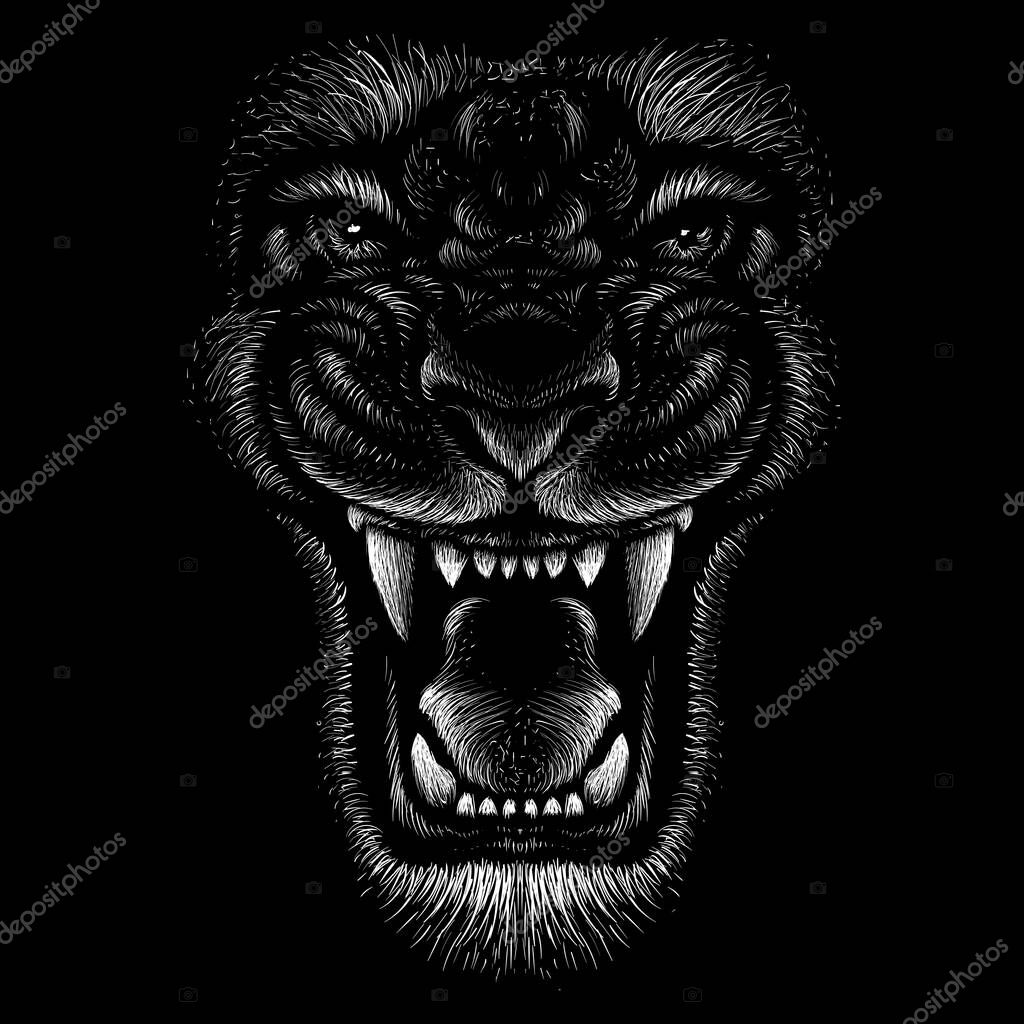 Logo of lion for tattoo or cloth design, simply vector illustration