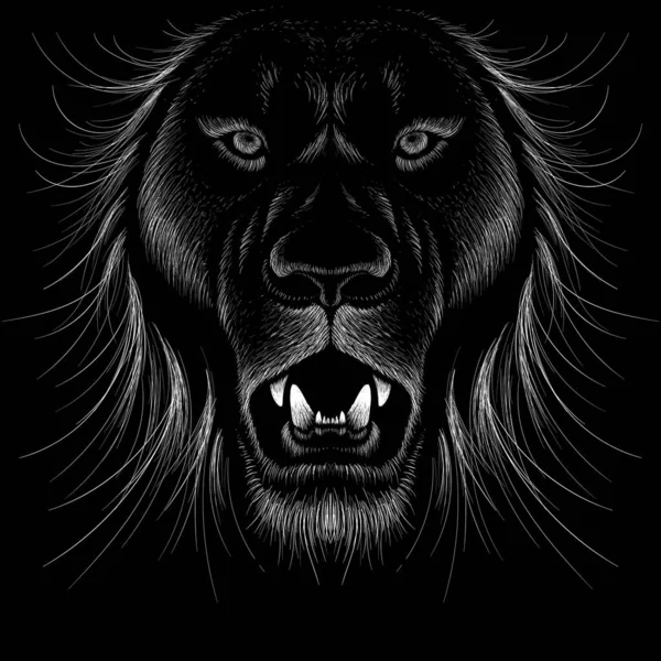 Vector Logo Lion Tattoo Shirt Print Design Outwear — Stock Vector