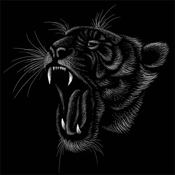 Tigre Logotipo Vetor Para Tatuagem Design Camiseta Roupa Interior — Vetor de Stock